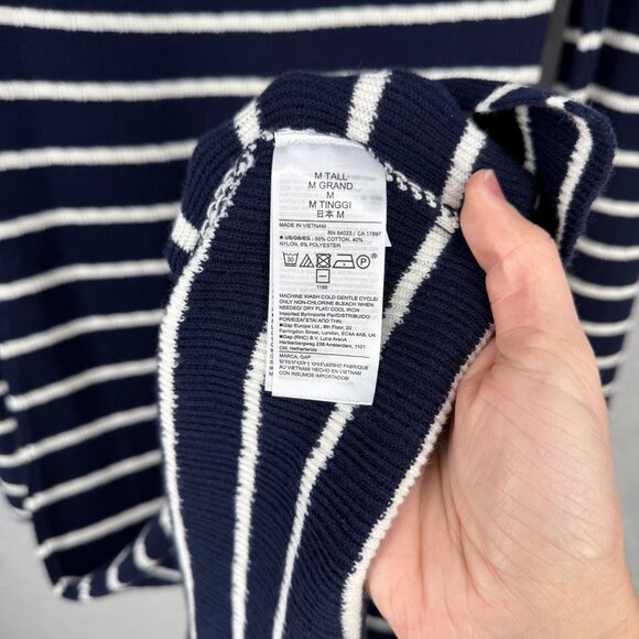 Gap Womens Long Sleeve Knit Midi Sweater Dress Size M Tall Navy White Stripe NEW - Picture 5 of 12